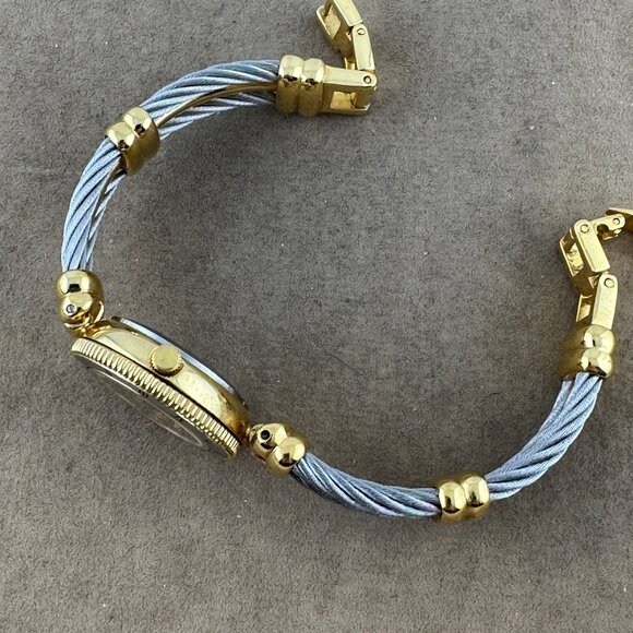 Vintage Andre Piasso 2 Tone with Dual Stainless Steel Cable Watch - Picture 4 of 8